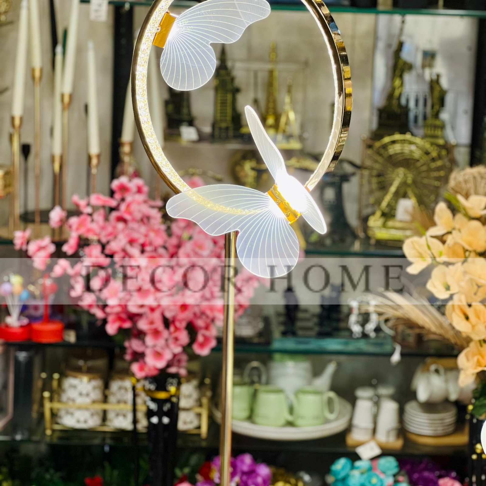 Metal Round Butterfly Floor Lamp