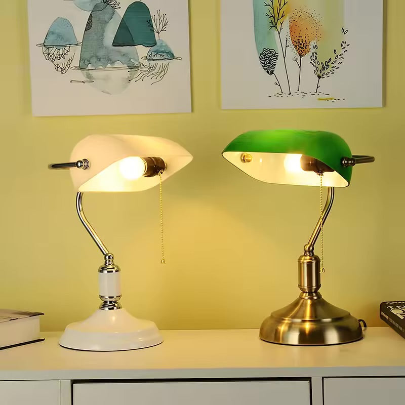 Vintage Style Banker Lamp