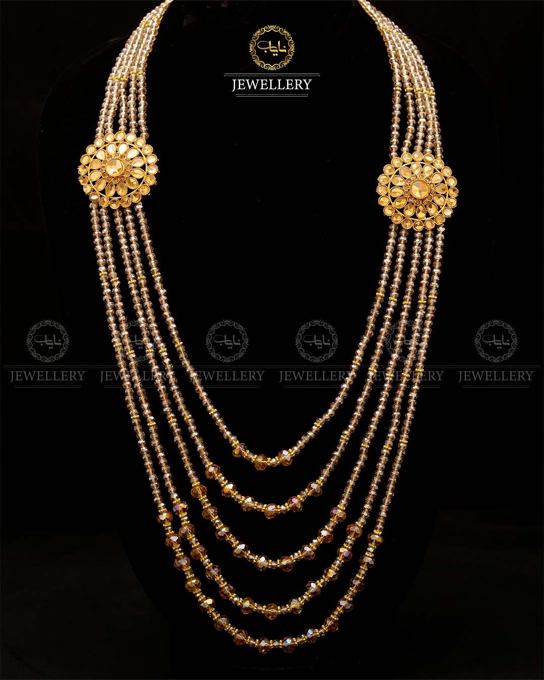 Kundan 5 layers Bridal Mala-2171-Golden