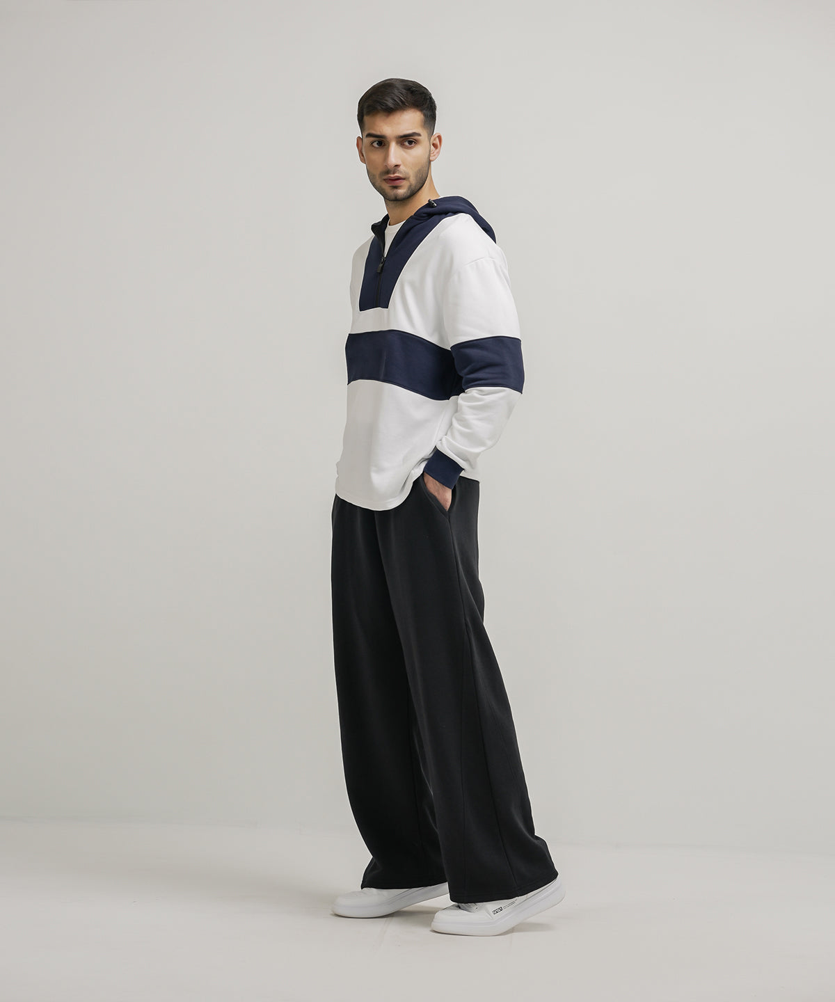 Men's Contrast Panel Hoodie