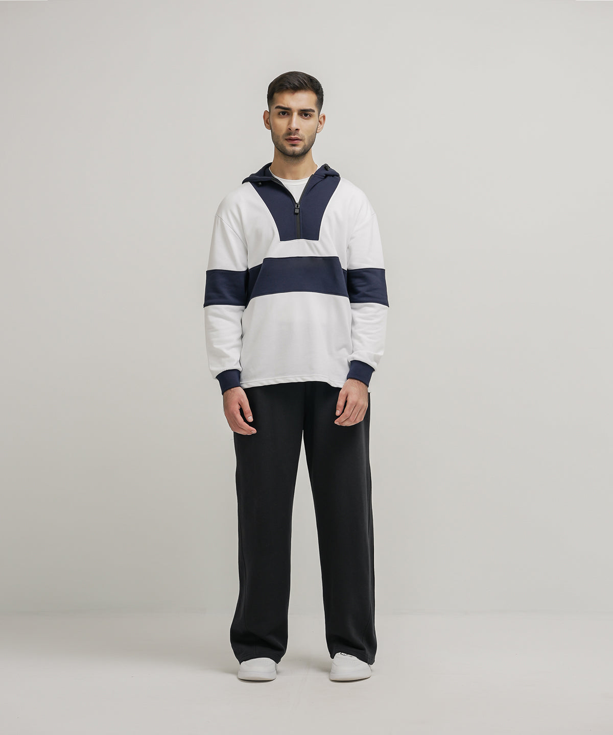 Men's Contrast Panel Hoodie