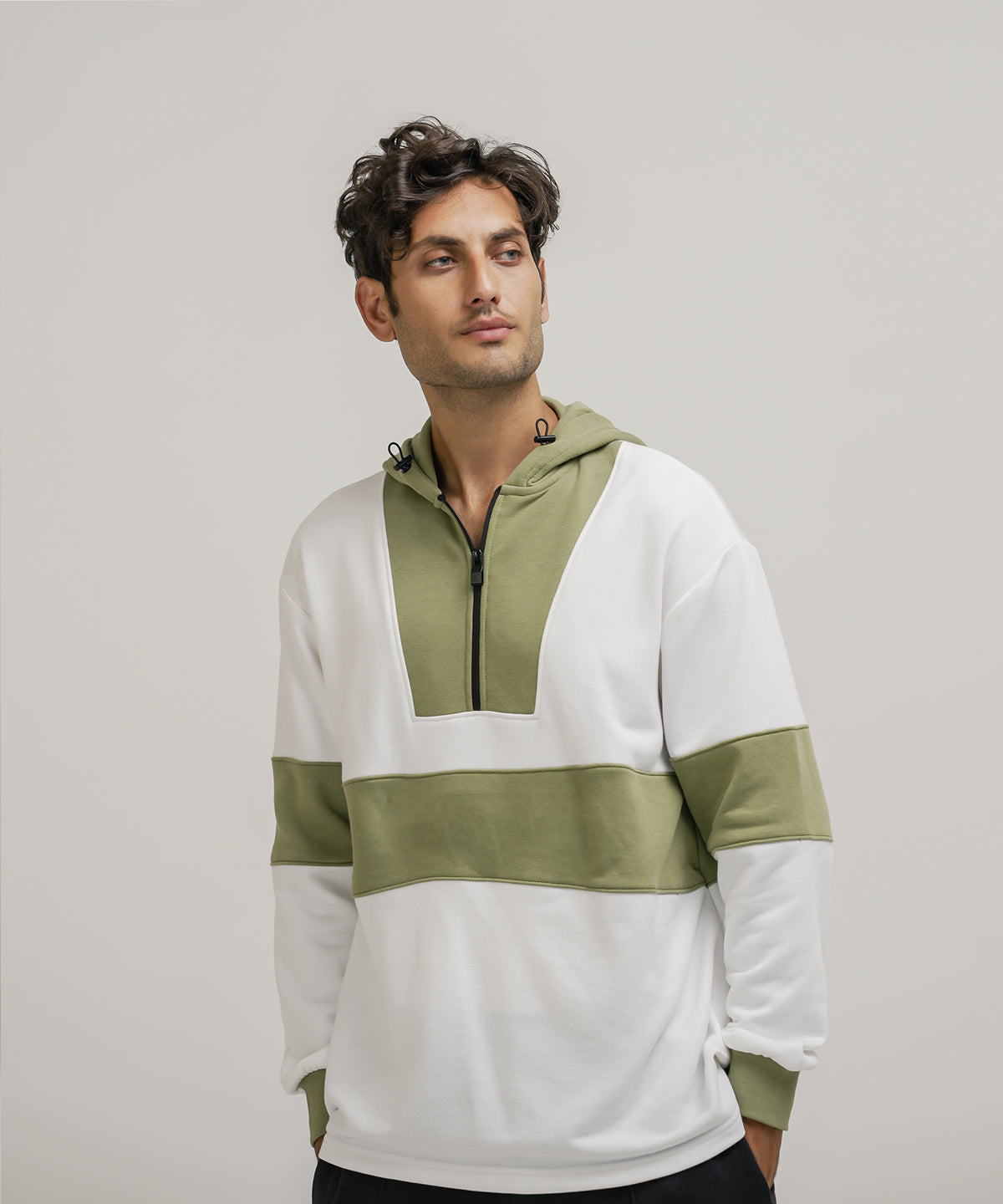 Men's Contrast Panel Hoodie