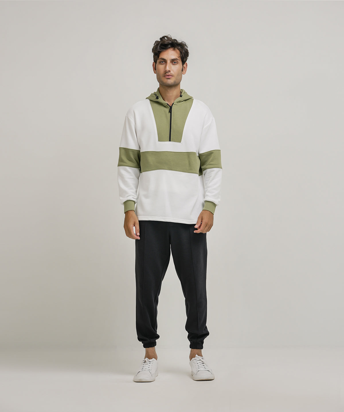 Men's Contrast Panel Hoodie