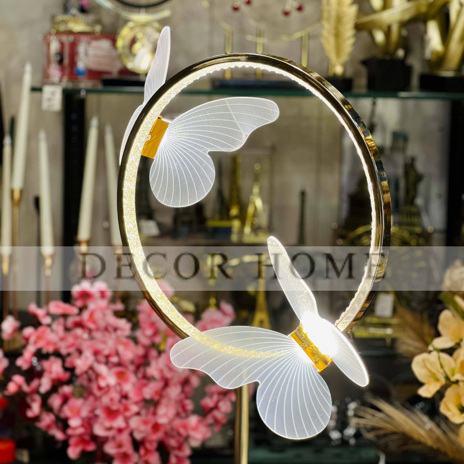 Metal Round Butterfly Floor Lamp