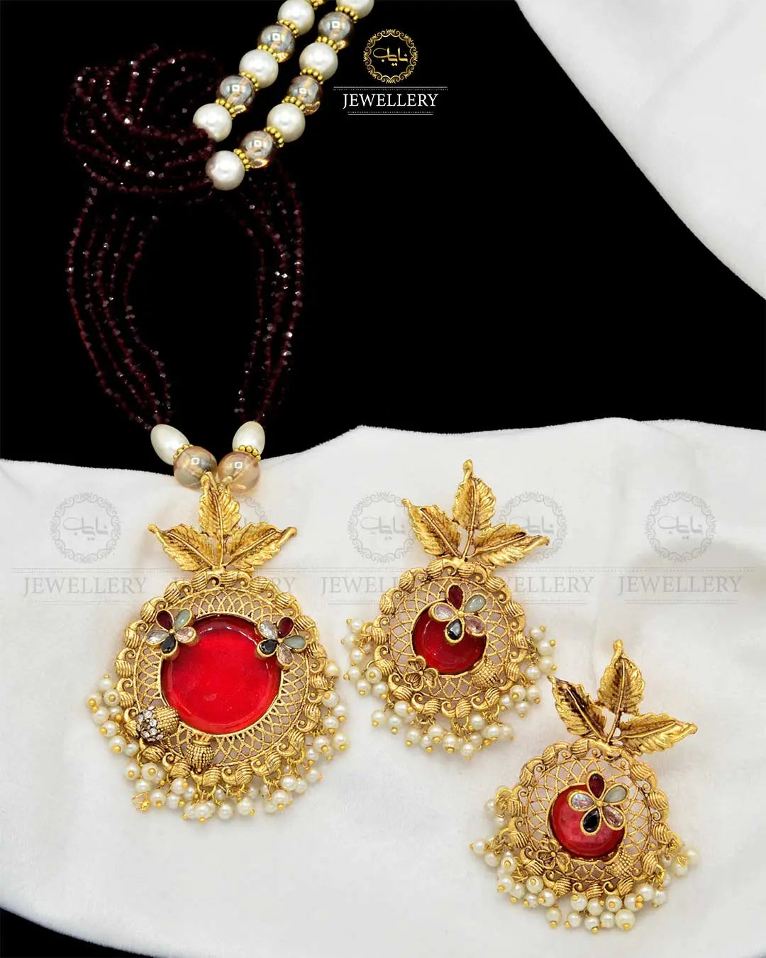 Designer doublet stones Mala set NJ-1861