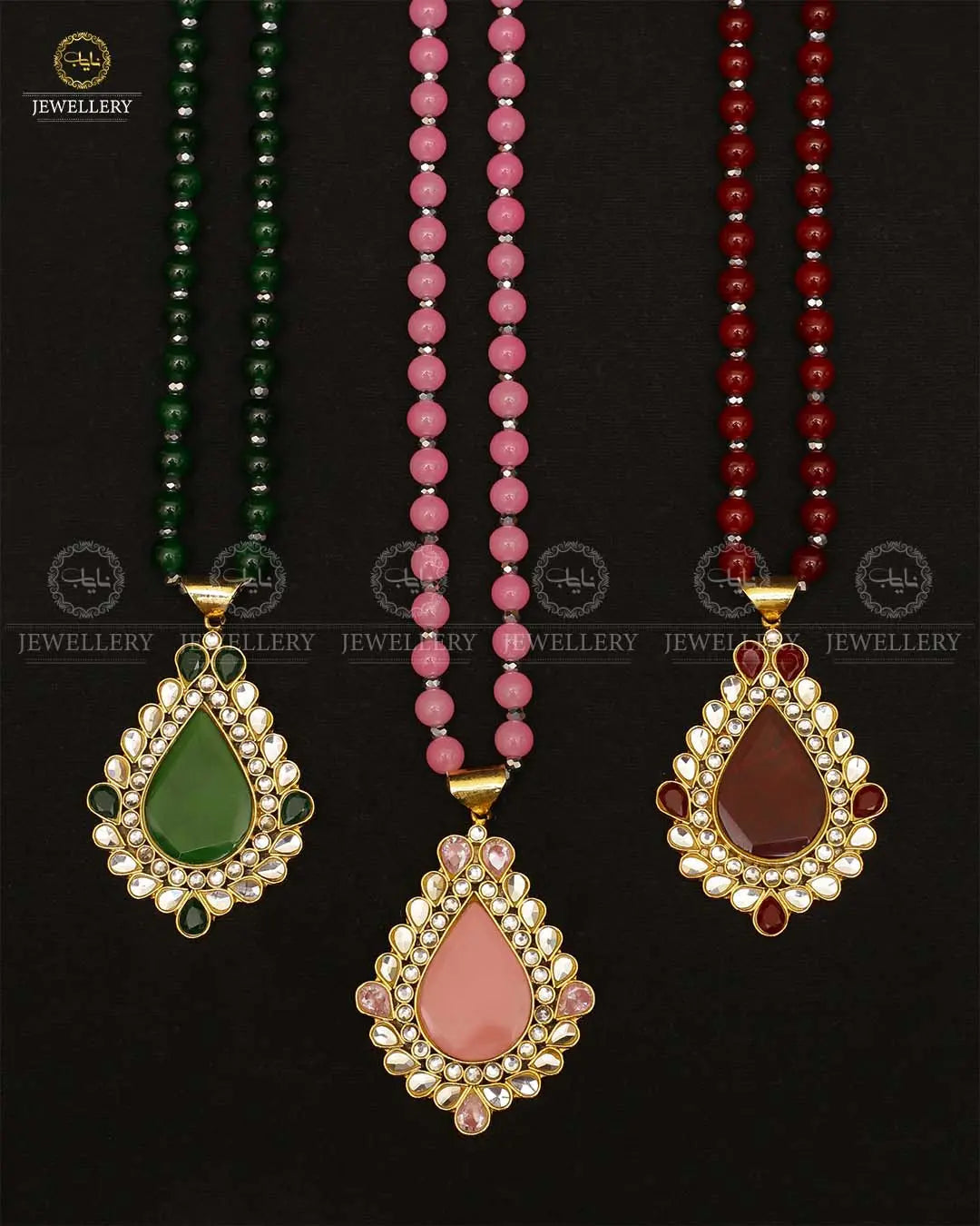 Farshi Kundan Real stones Mala (without Earrings) -2145