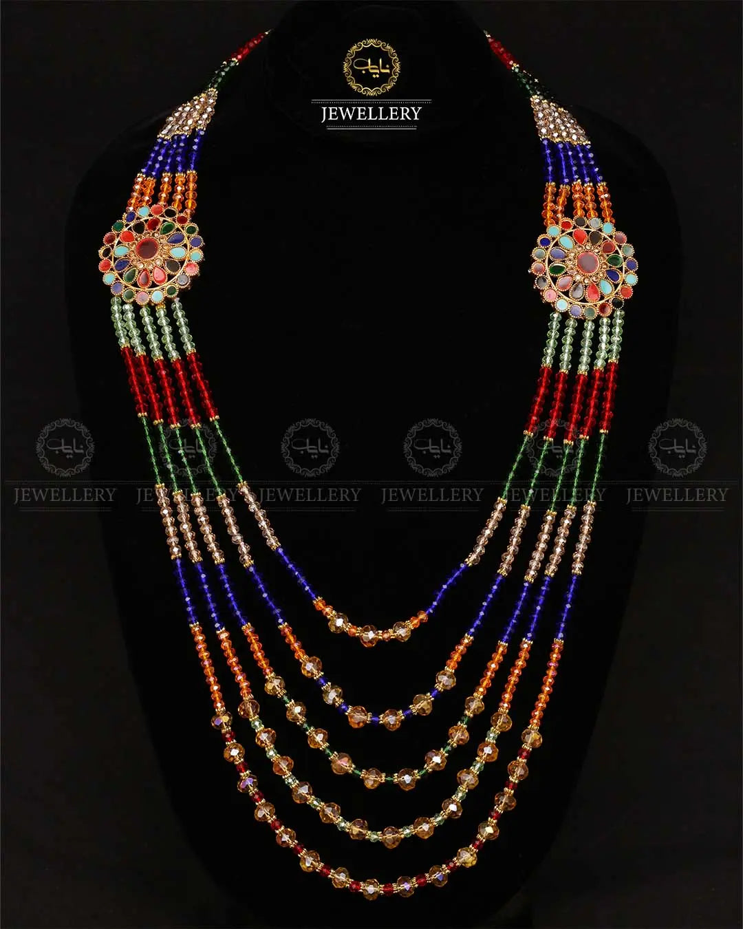 Kundan 5 layers Bridal Mala-2171-Golden