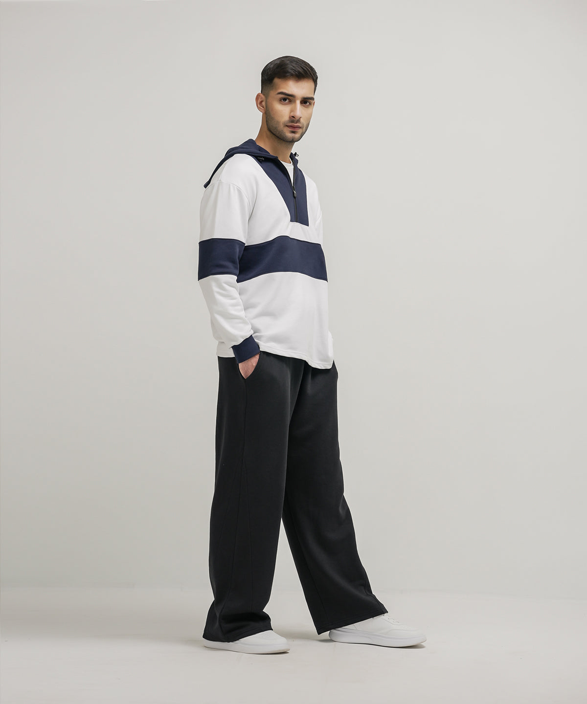 Men's Contrast Panel Hoodie