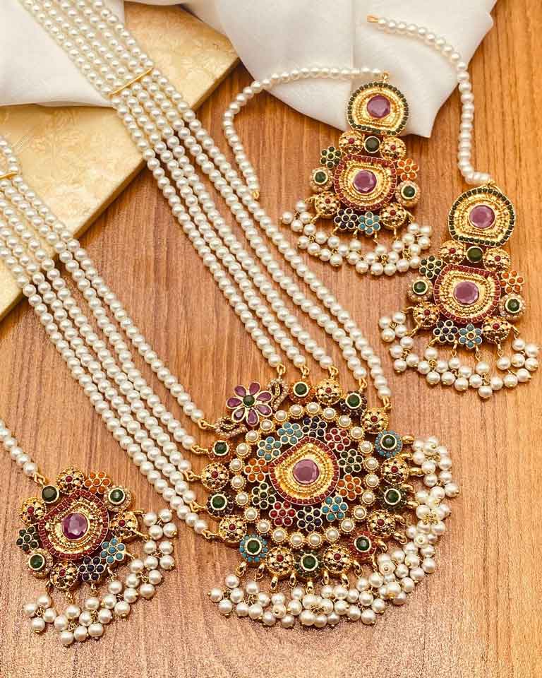 Madrasi Noratan Long Maala Set with Tika NJ-1321