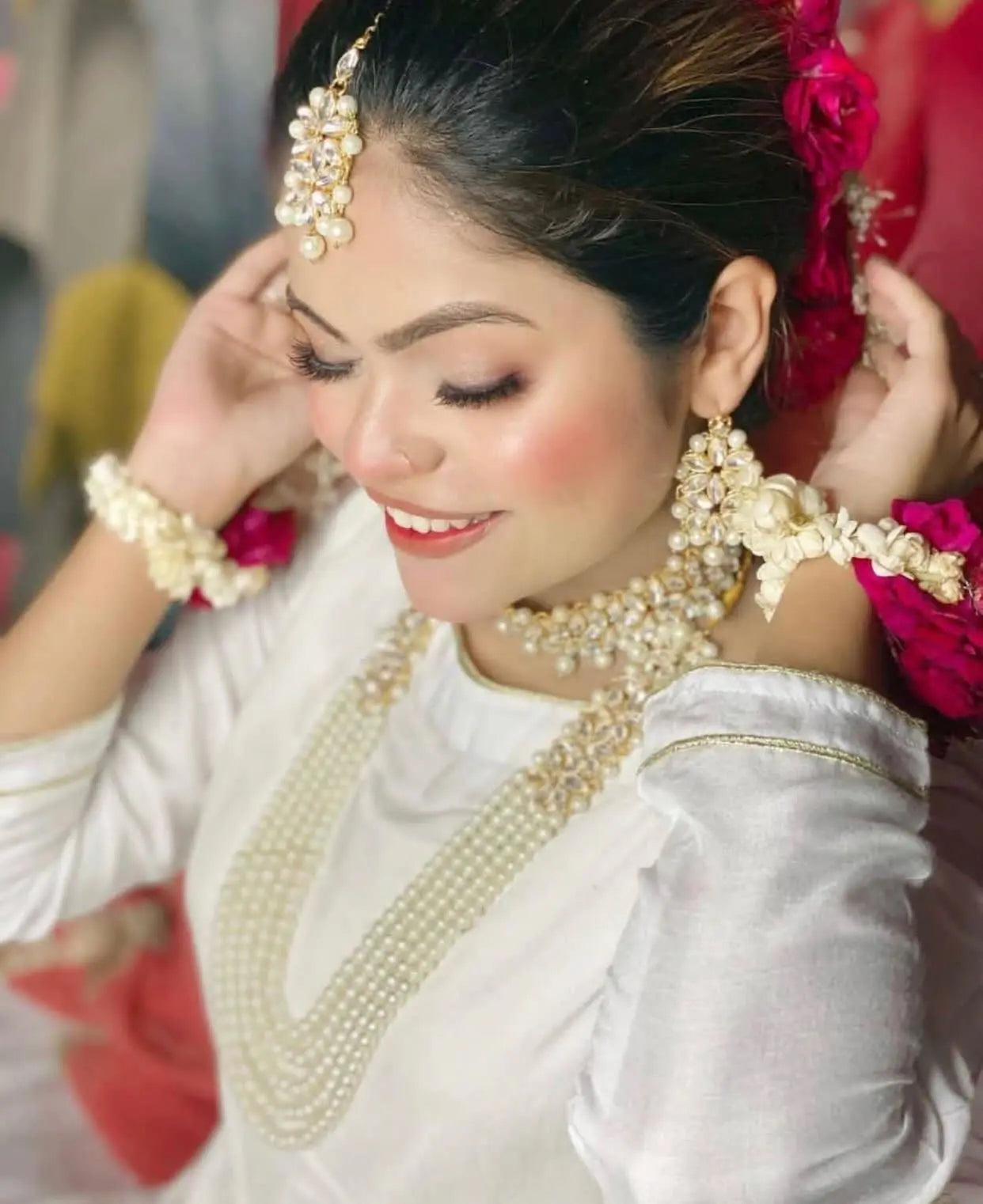 Mughlai Pearl 5 pcs Bridal Necklace set (original) NJ-1005