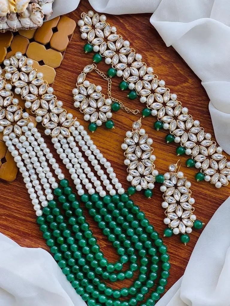 Mughlai Pearl Bridal Necklace (original) NJ-1005 (special colour)