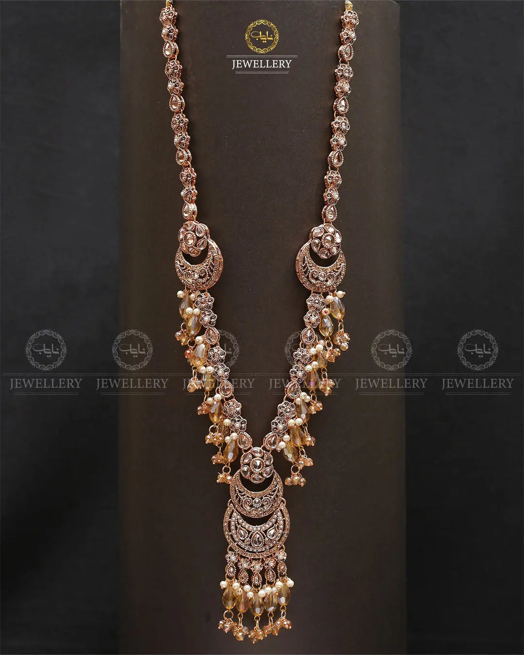 Rajhistani Long Mala (without Earrings) -2339-Golden