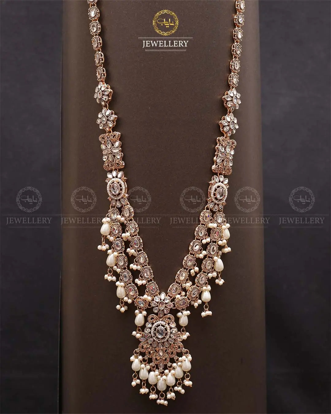 Rajhistani Tulip Lona mala (without earrings)-2307-Golden