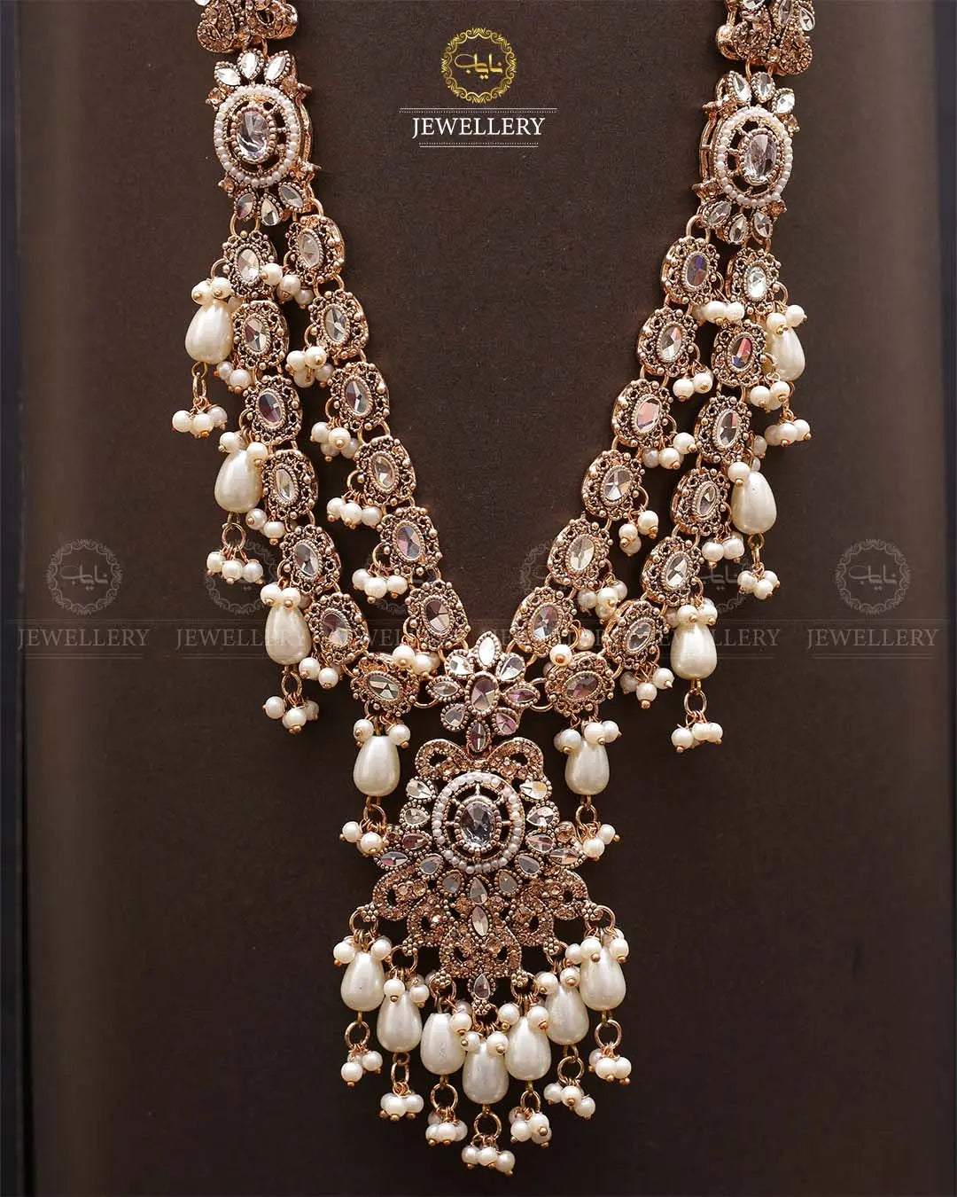 Rajhistani Tulip Lona mala (without earrings)-2307-Golden