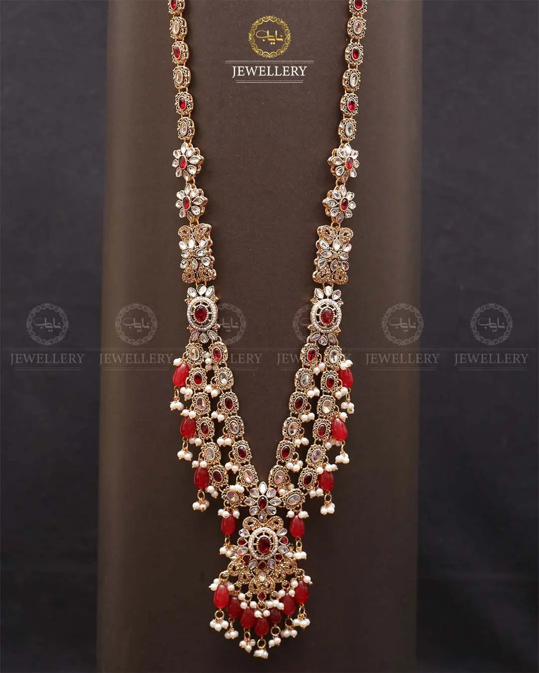 Rajhistani Tulip Lona mala (without earrings)-2307-Golden