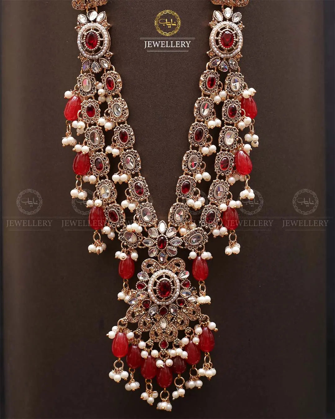 Rajhistani Tulip Lona mala (without earrings)-2307-Golden