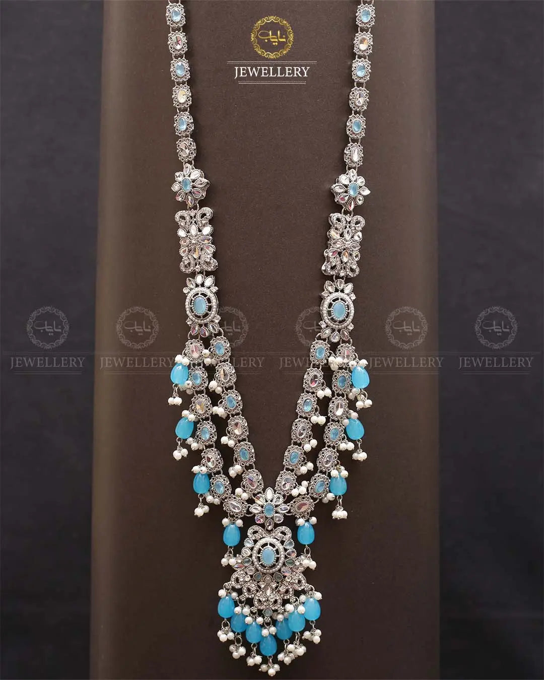 Rajhistani Tulip Lona mala (without earrings)-2307-Silver