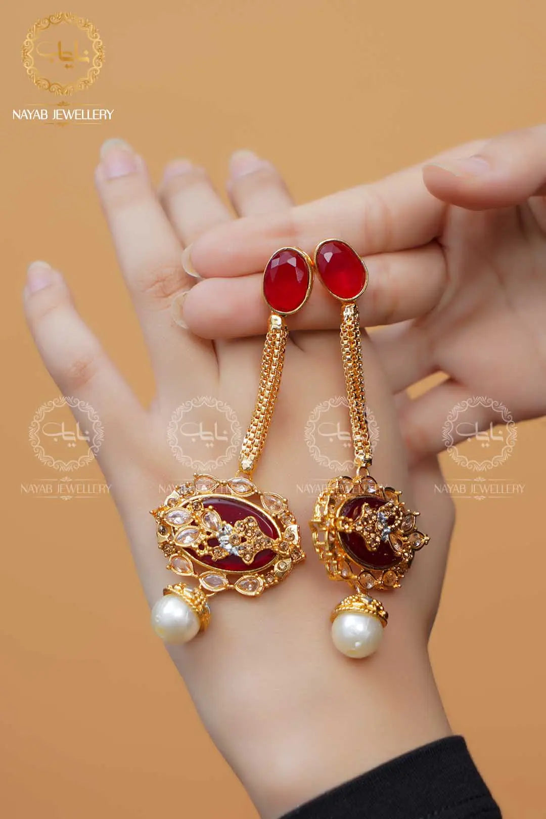 Royal Egyptian Mala Set with Long Earring  NJ-1177