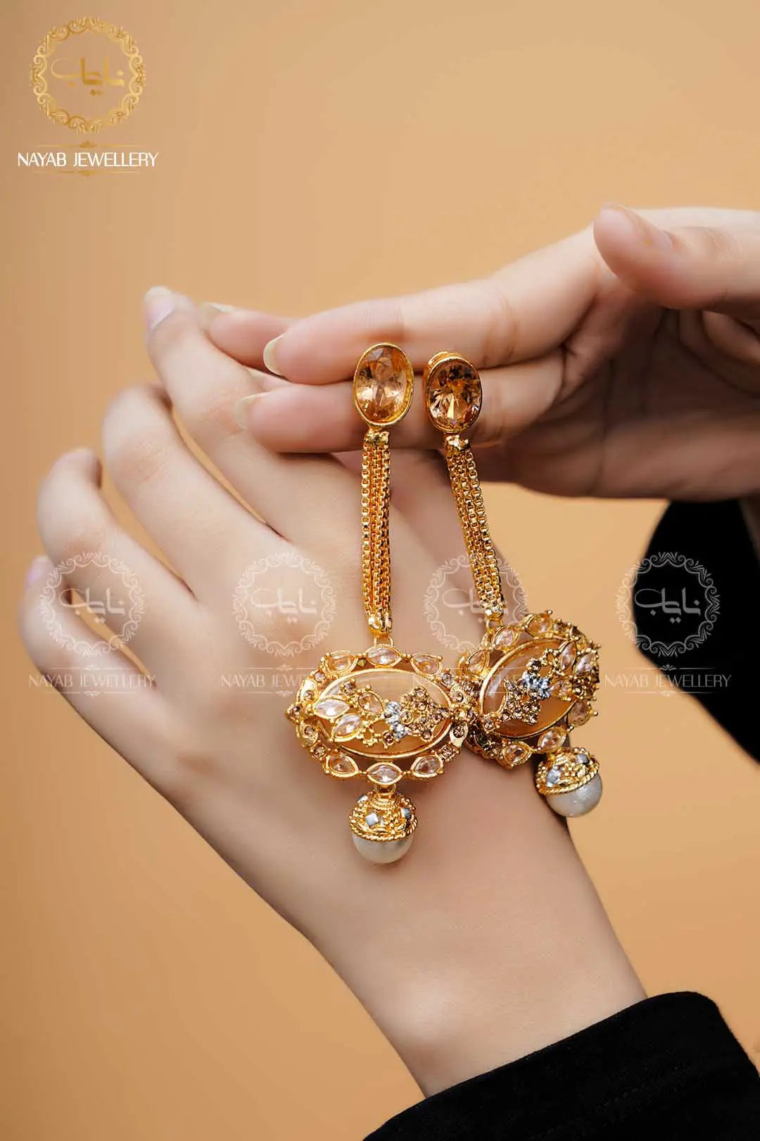 Royal Egyptian Mala Set with Long Earring  NJ-1177