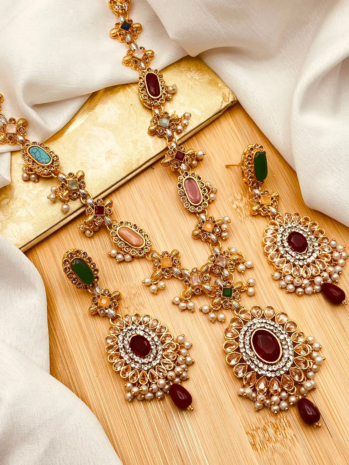 Royal Zarcon  Mala Set with Earring  NJ-1518