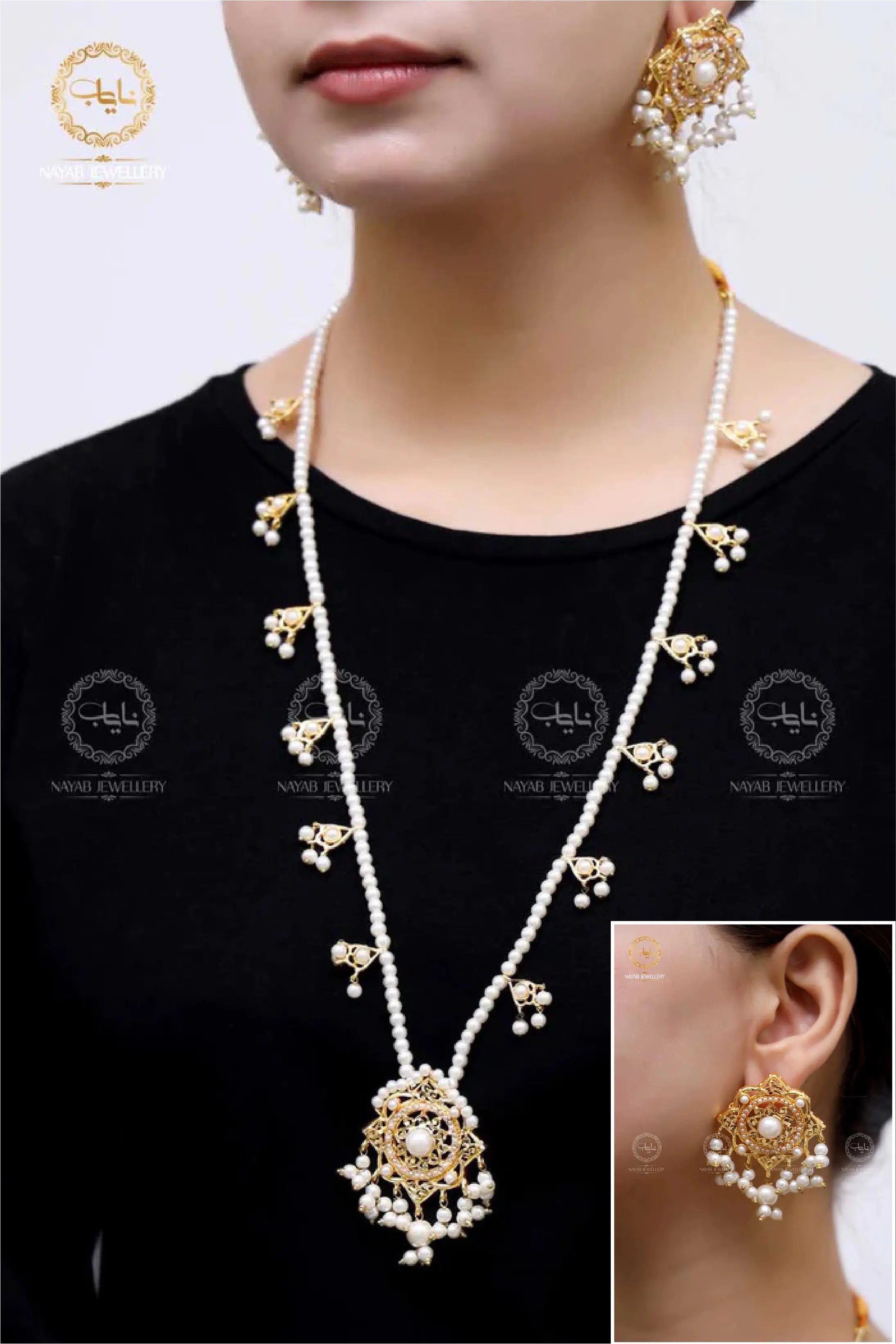 Traditional Hyedrabadi Mala Set with Tops NJ-1170