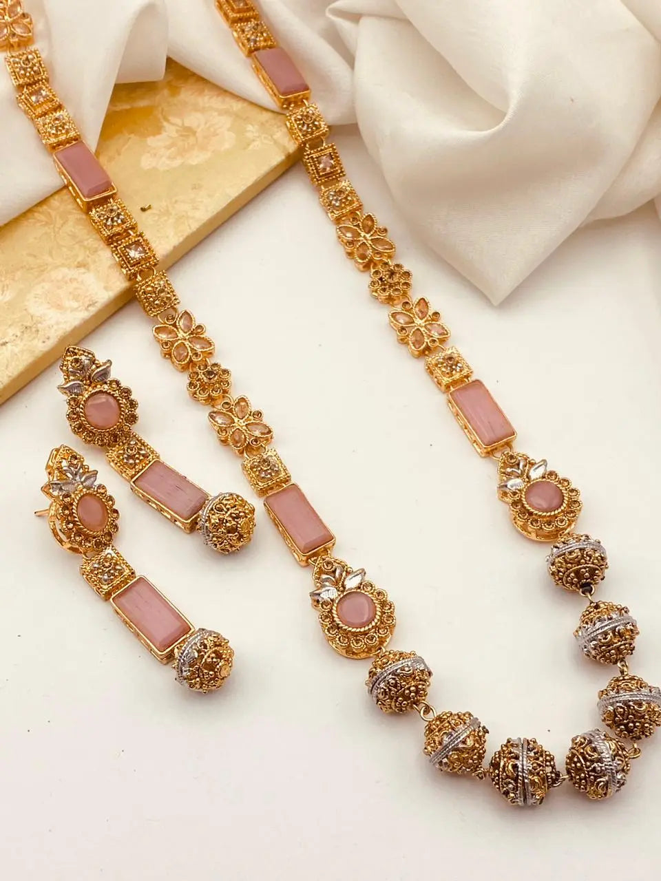Trendy Bridal Egyptian Mala with Earring NJ-1166