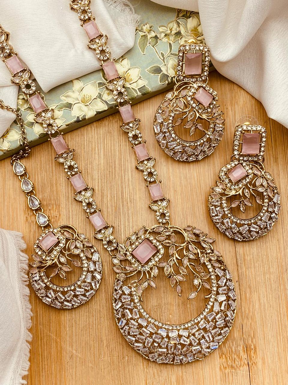 Antique Polish Zirconia Mala set-2528