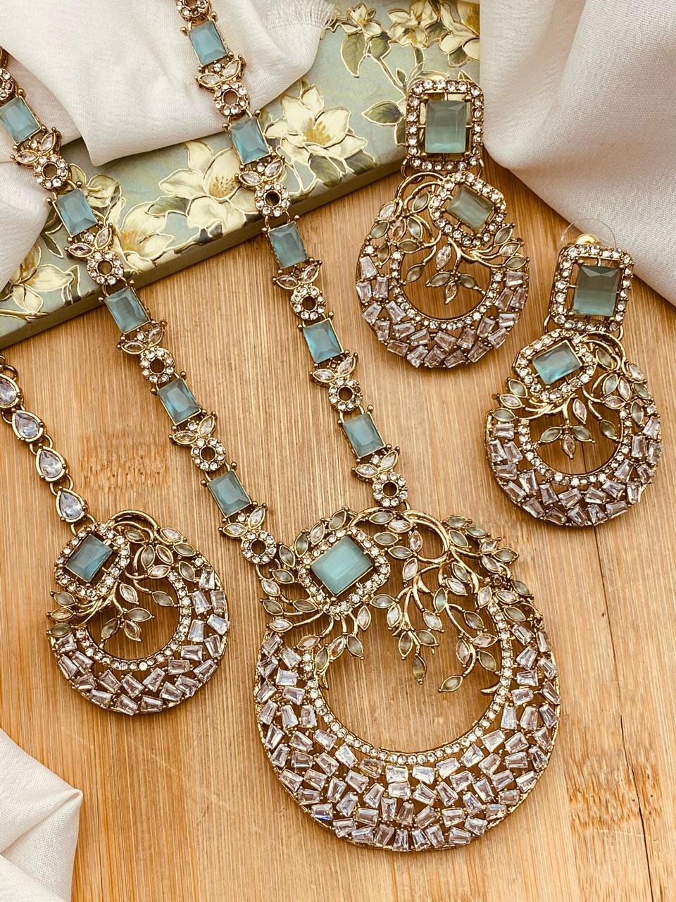 Antique Polish Zirconia Mala set-2528