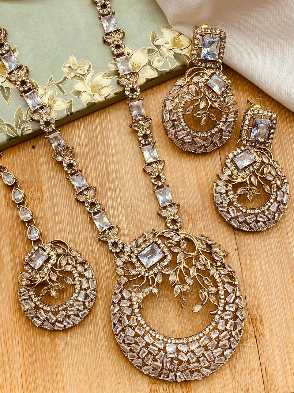 Antique Polish Zirconia Mala set-2528