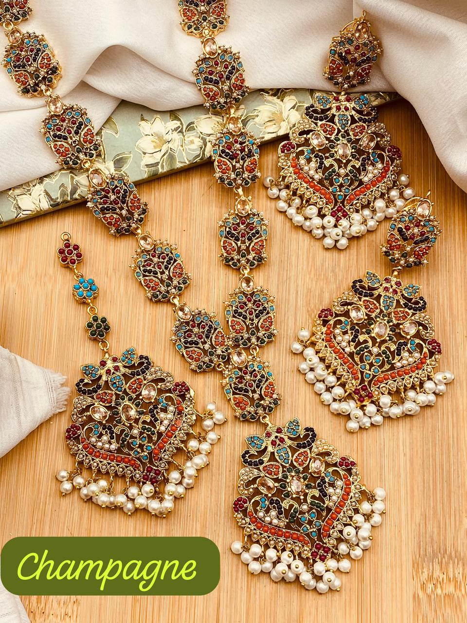 Urooj Traditional Noratan Mala set (original)-2642