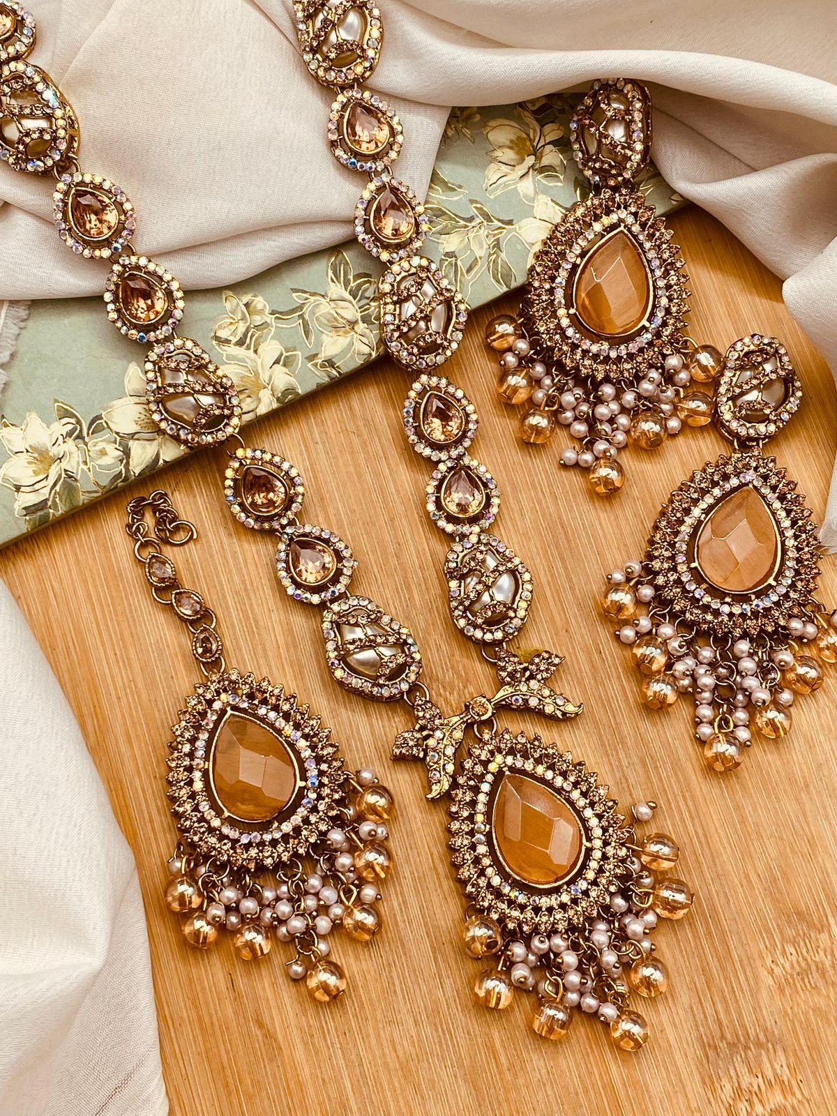 Turkish Mother pearl Long Mala set-2777