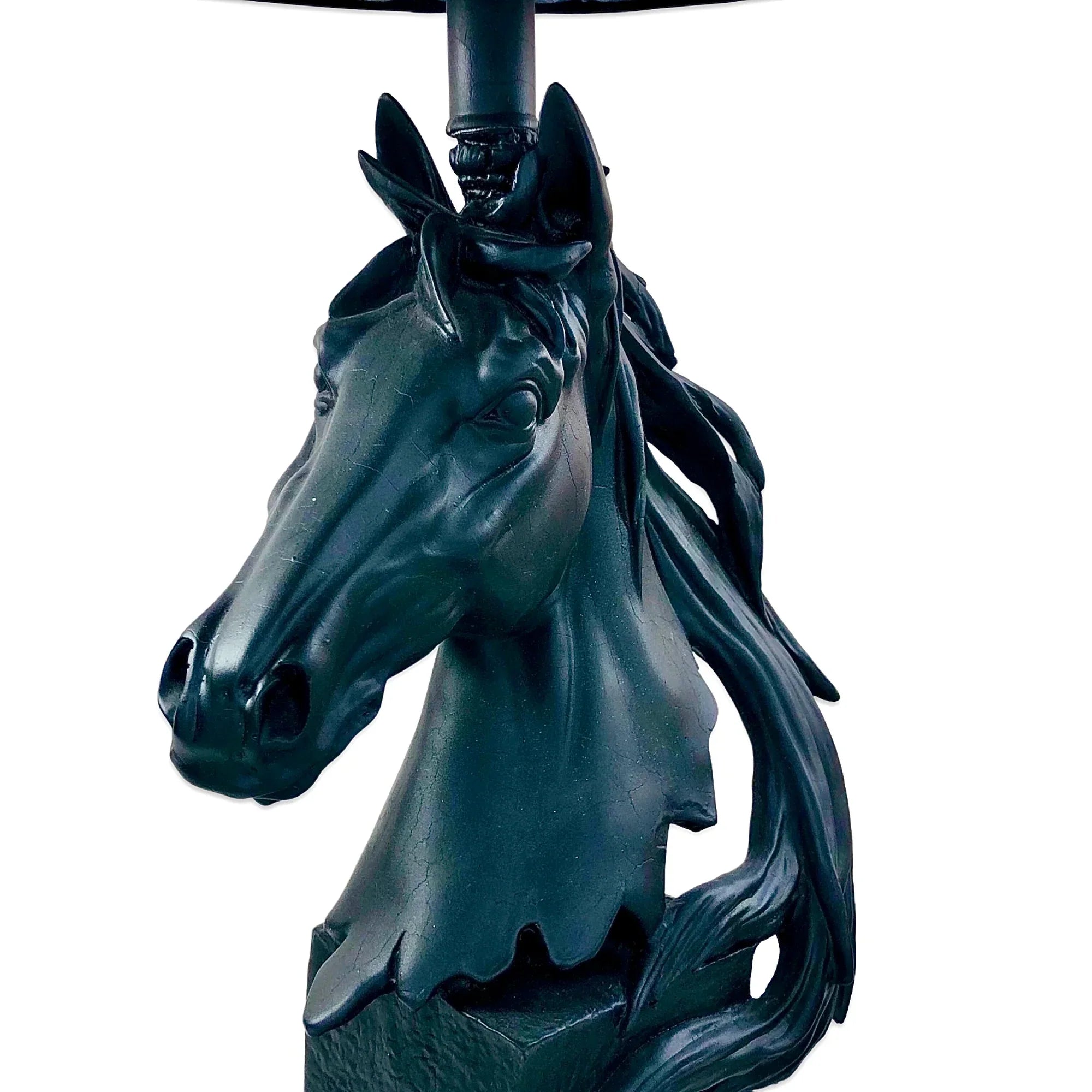 MATT BLACK STALLION HORSE LAMP