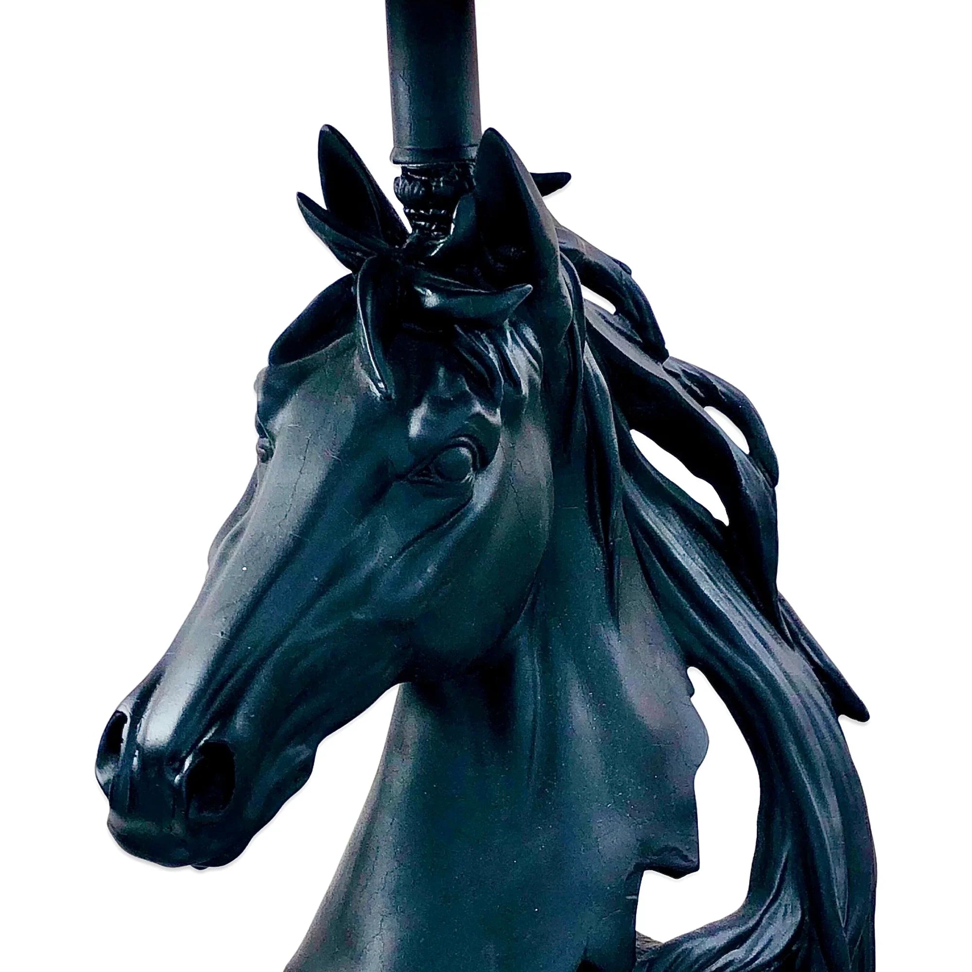 MATT BLACK STALLION HORSE LAMP