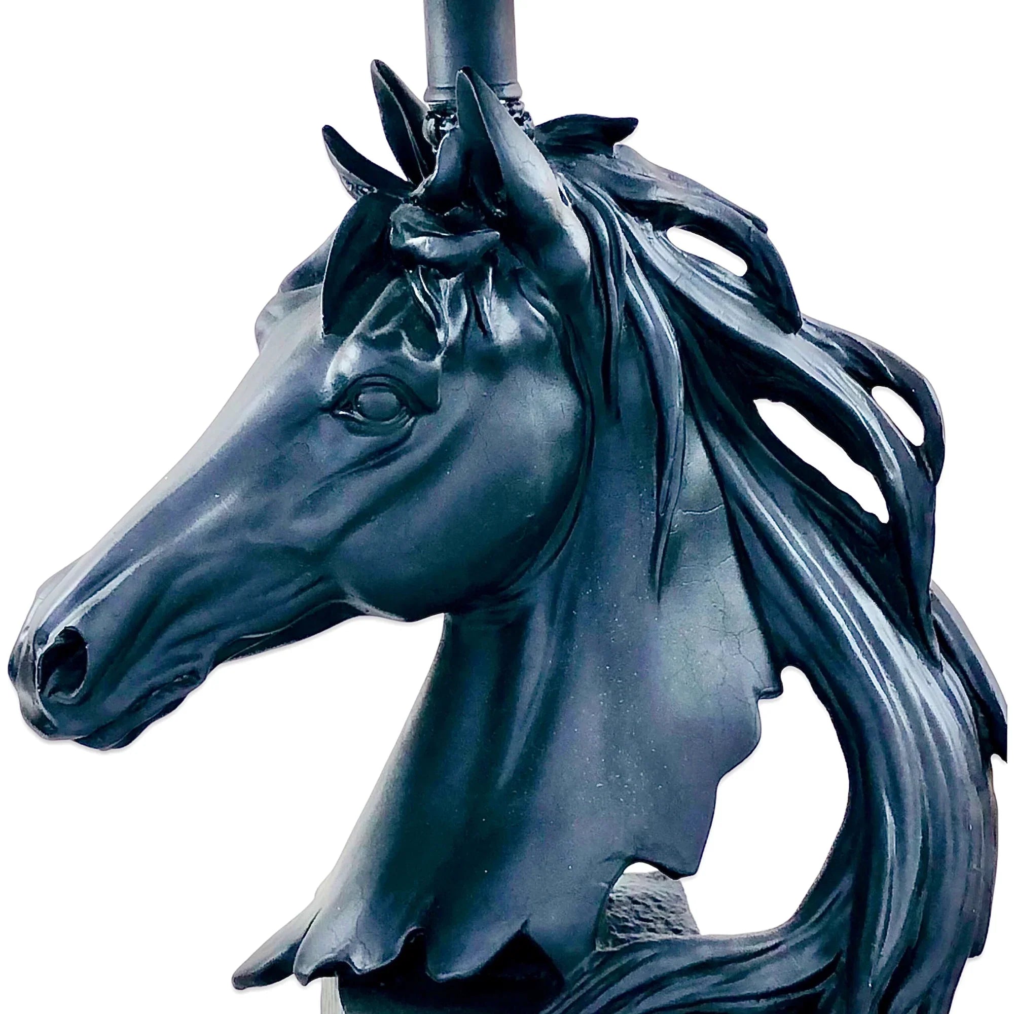MATT BLACK STALLION HORSE LAMP