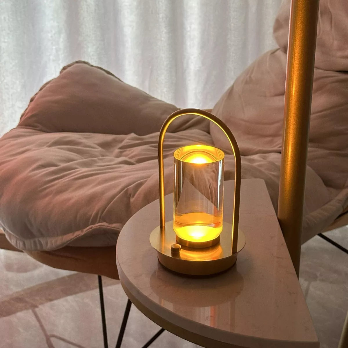 Touch Sensor Table Lamp Metal LED Rechargeable 3 Colors Stepless